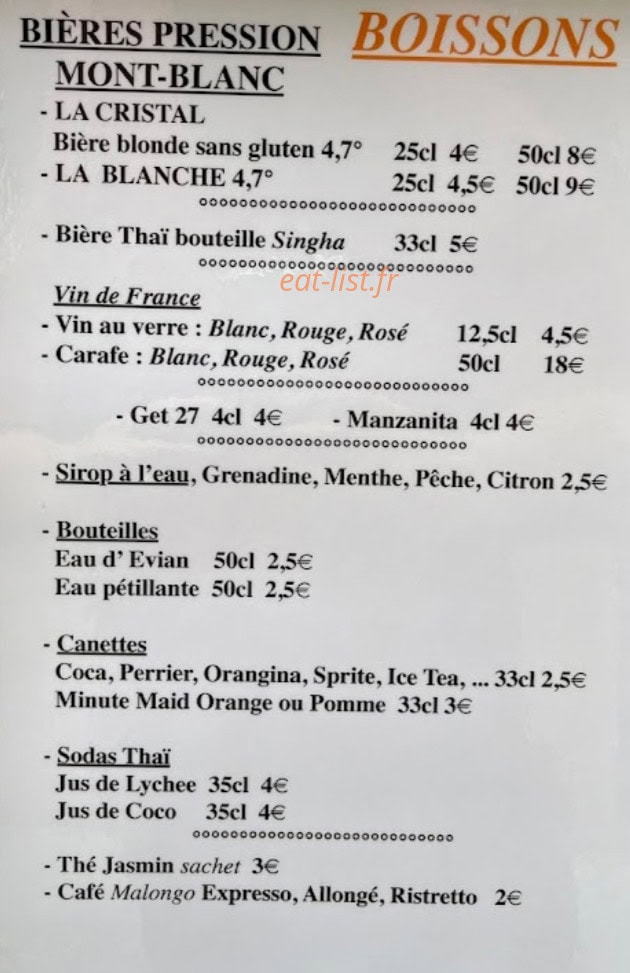 Bangkok Cafe — carte page 5