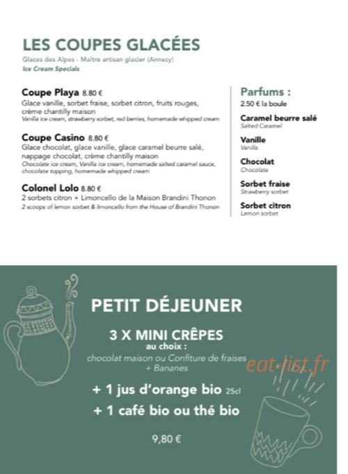 Crêperie Pédalo — carte page 3