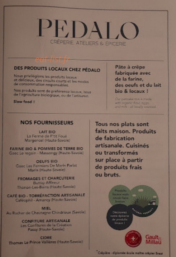 Crêperie Pédalo — carte page 4