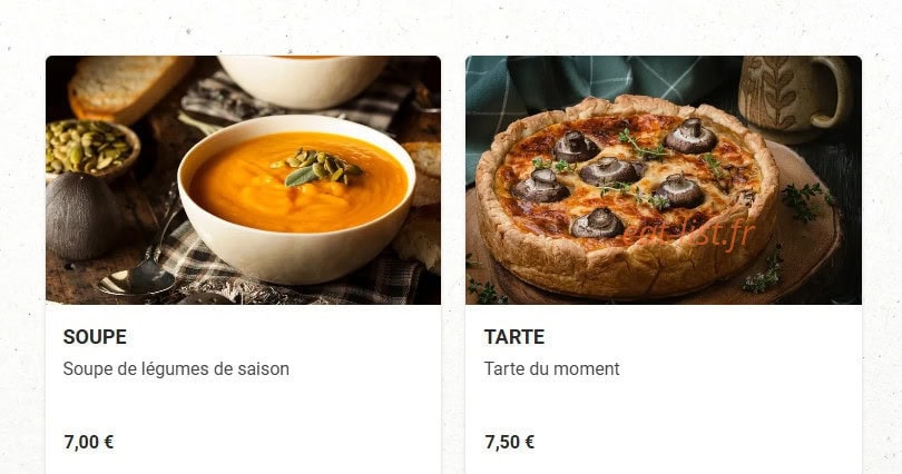 Eat — carte page 1
