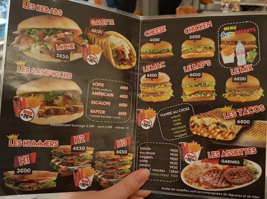 King Kebab — carte page 1