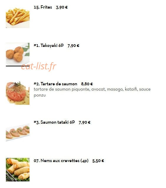 Koko Sushi — carte page 2