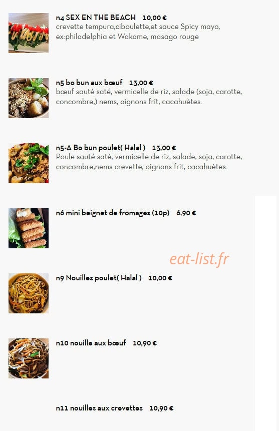 Koko Sushi — carte page 7