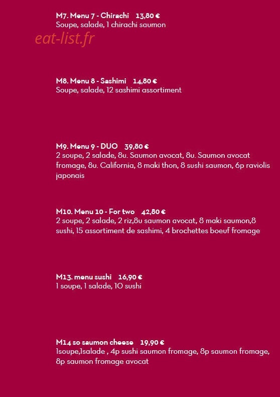 Koko Sushi — carte page 5