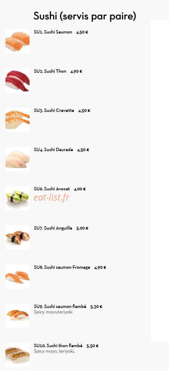 Koko Sushi — carte page 21