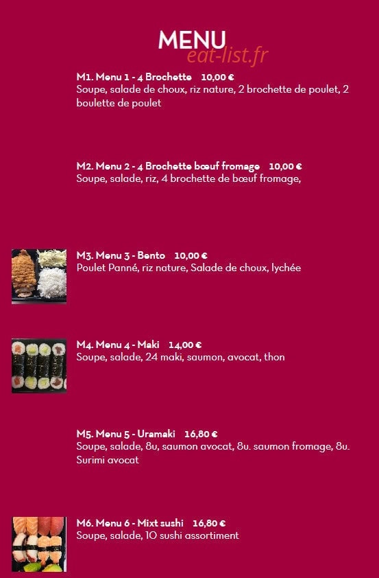 Koko Sushi — carte page 4