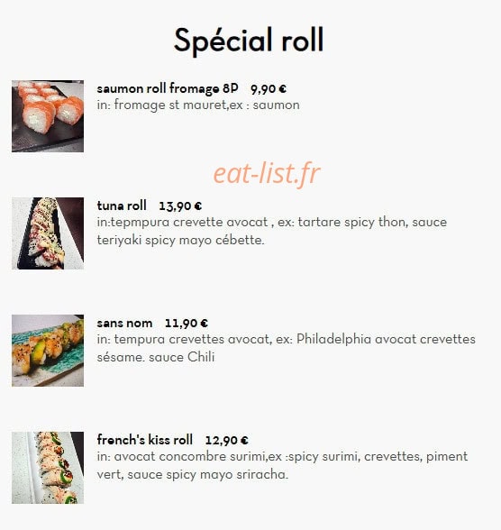 Koko Sushi — carte page 17