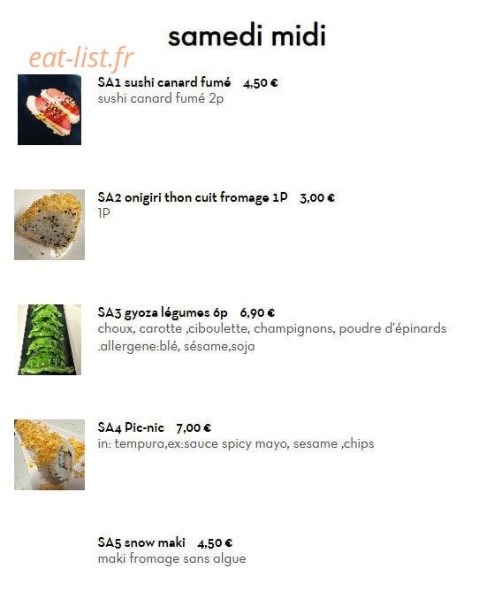 Koko Sushi — carte page 27