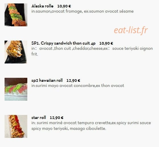 Koko Sushi — carte page 18