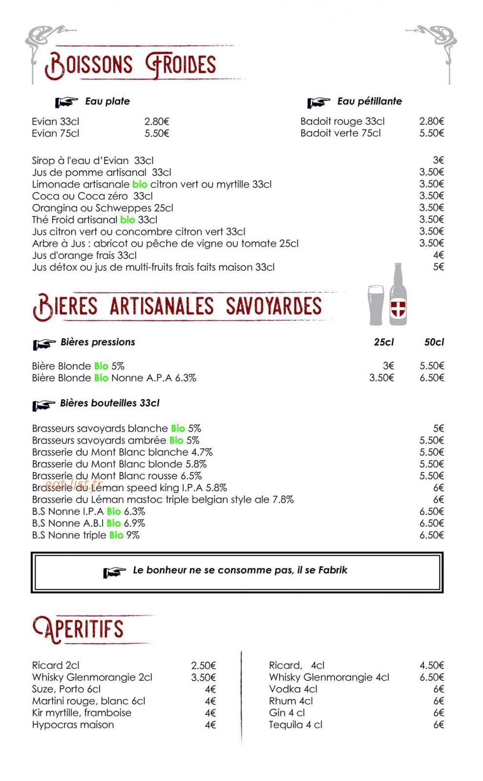 La Fabrik — carte page 6