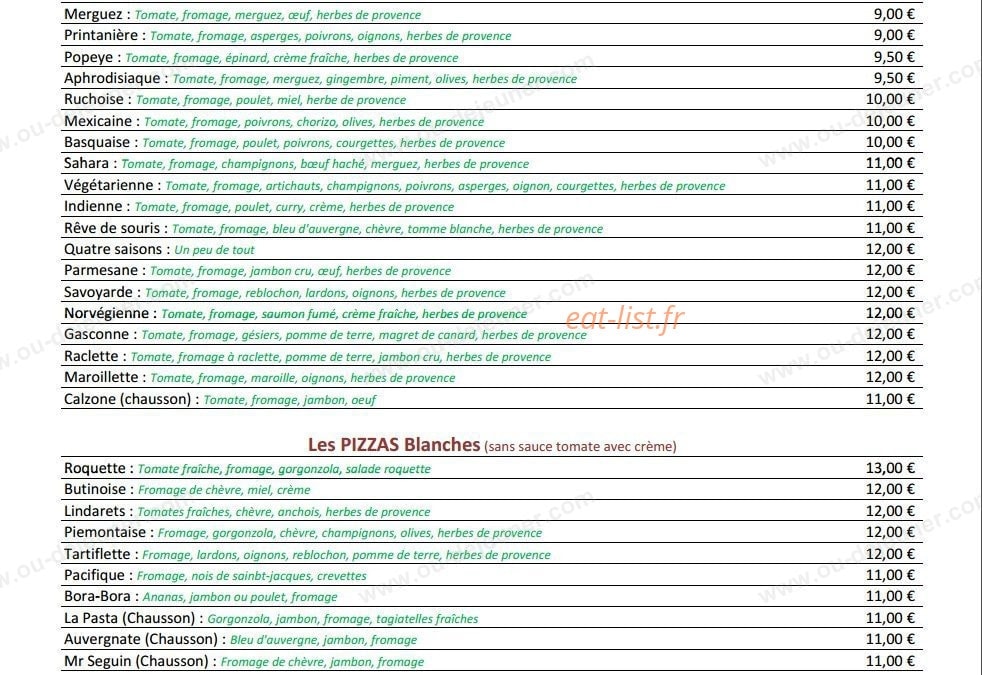 La Pizza — carte page 5