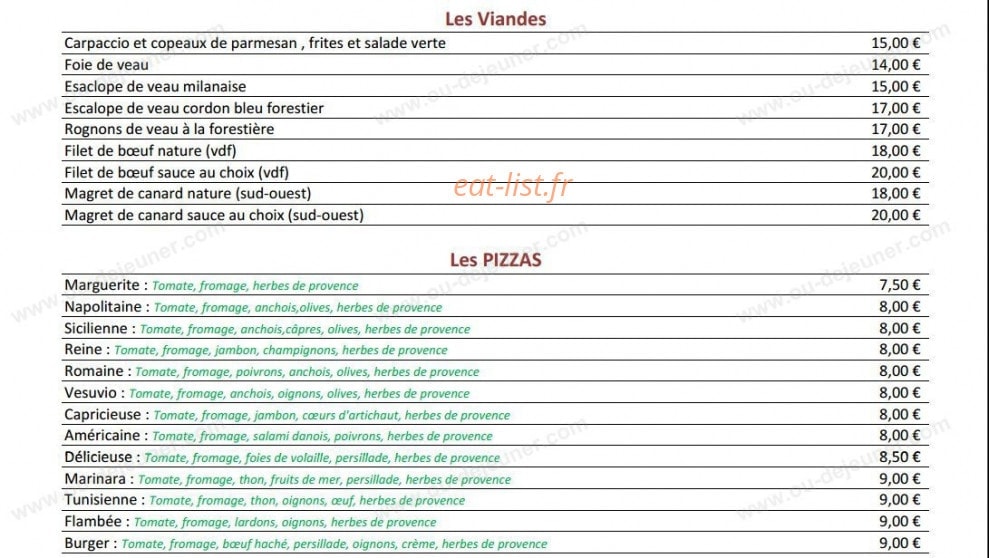 La Pizza — carte page 4