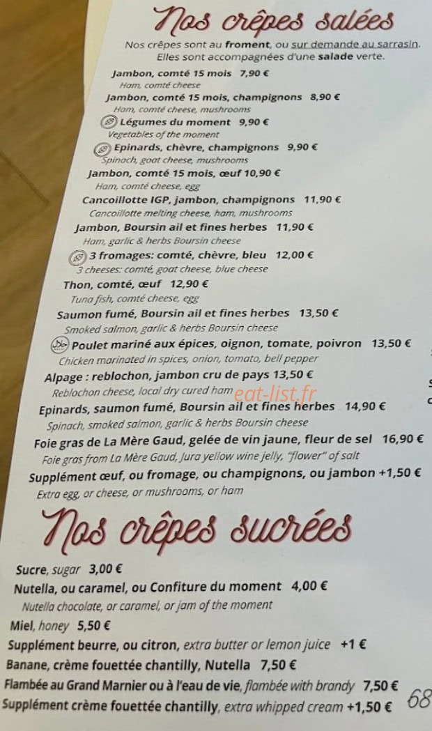 Les Délices du Chablais — carte page 1