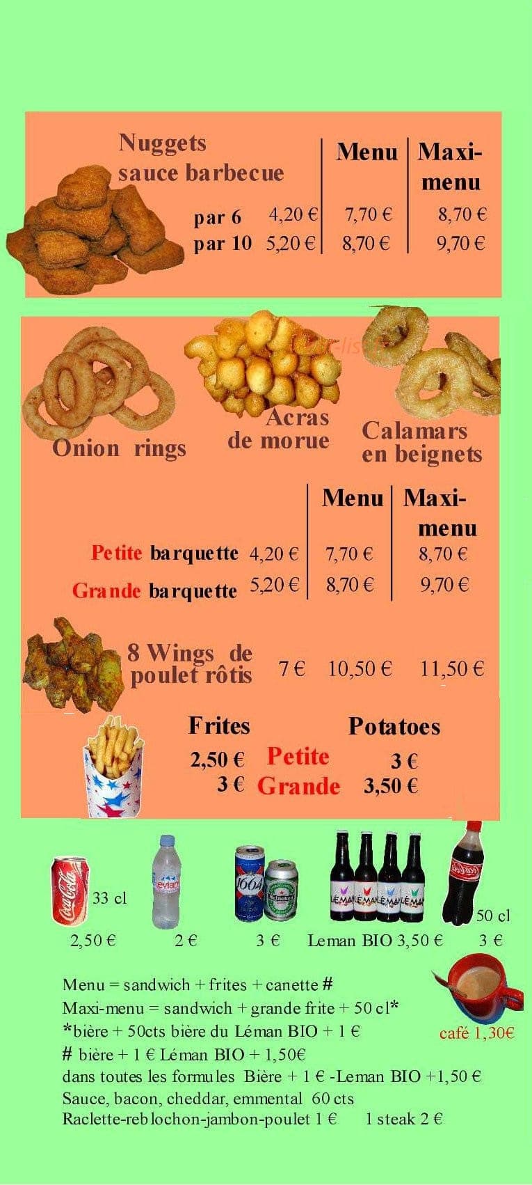 Planet Burger — carte page 4