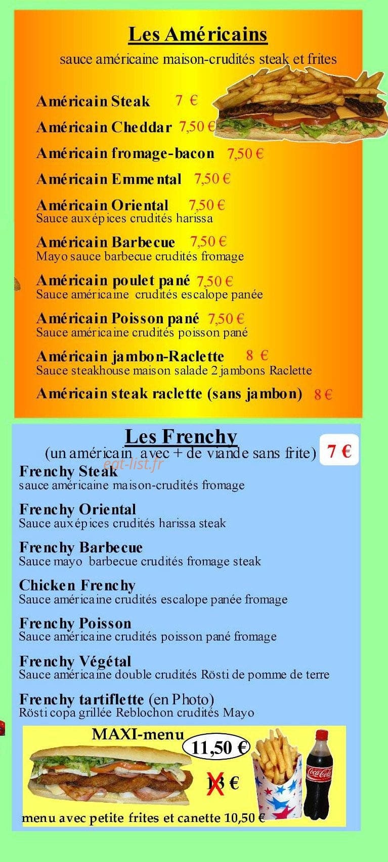 Planet Burger — carte page 5