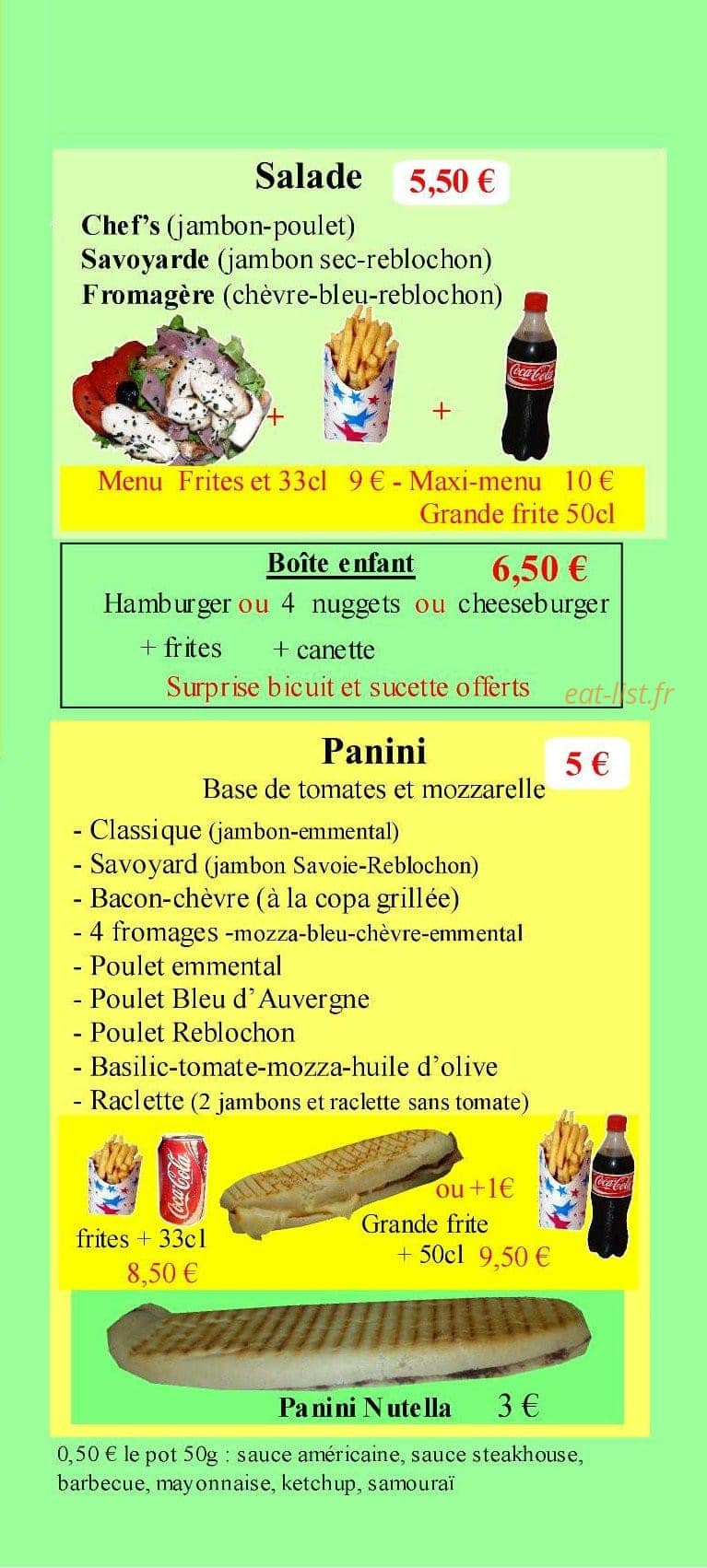 Planet Burger — carte page 6