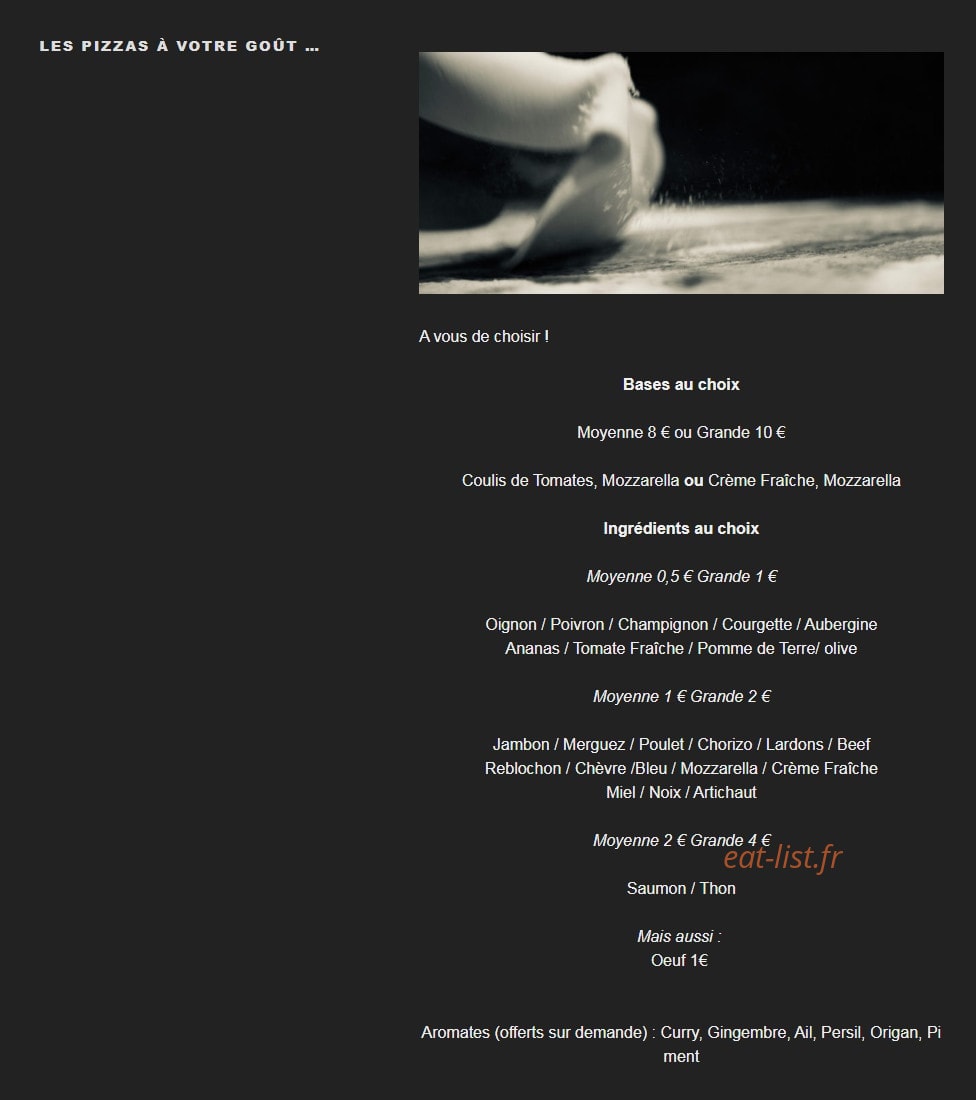 Rapido Pizza Pasta — carte page 1