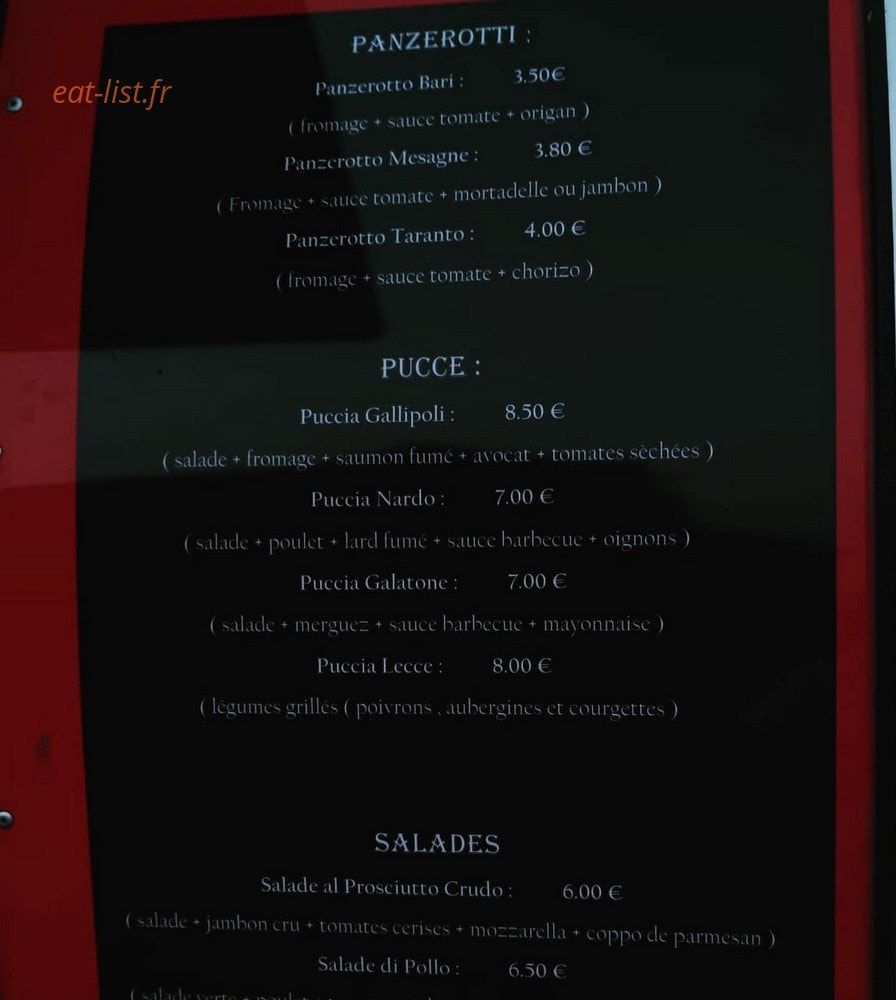 Saveurs Salentina — carte page 2