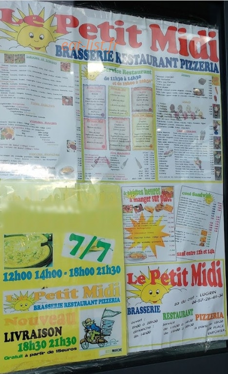 Le Petit Midi — carte page 1