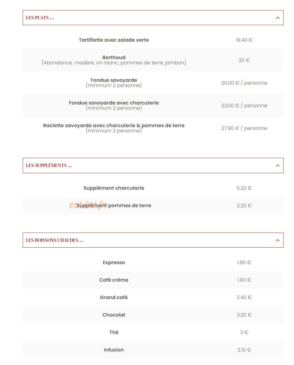 Le Temple du Fromage — carte page 5