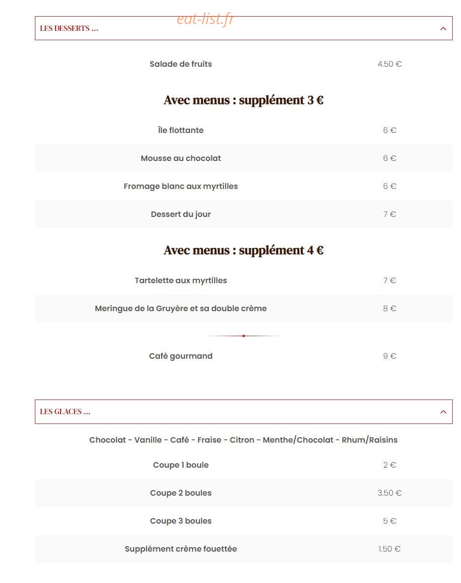 Le Temple du Fromage — carte page 6