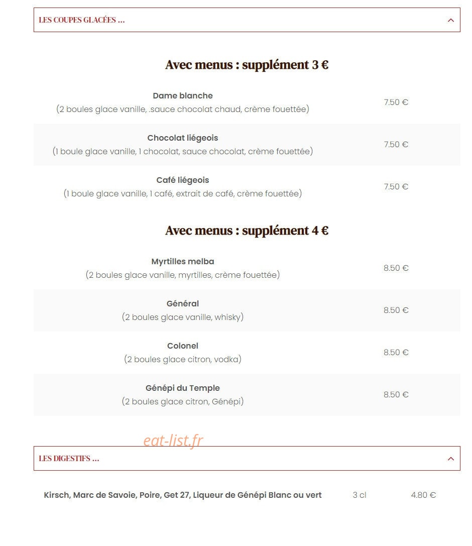Le Temple du Fromage — carte page 7