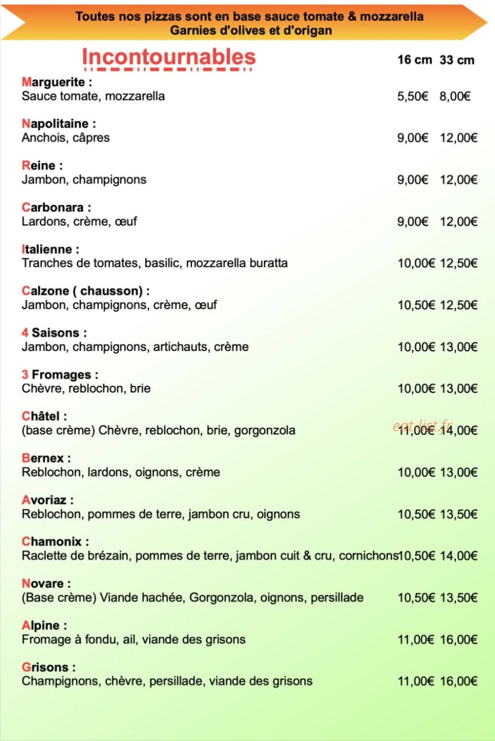 Le local à Pizza — carte page 3