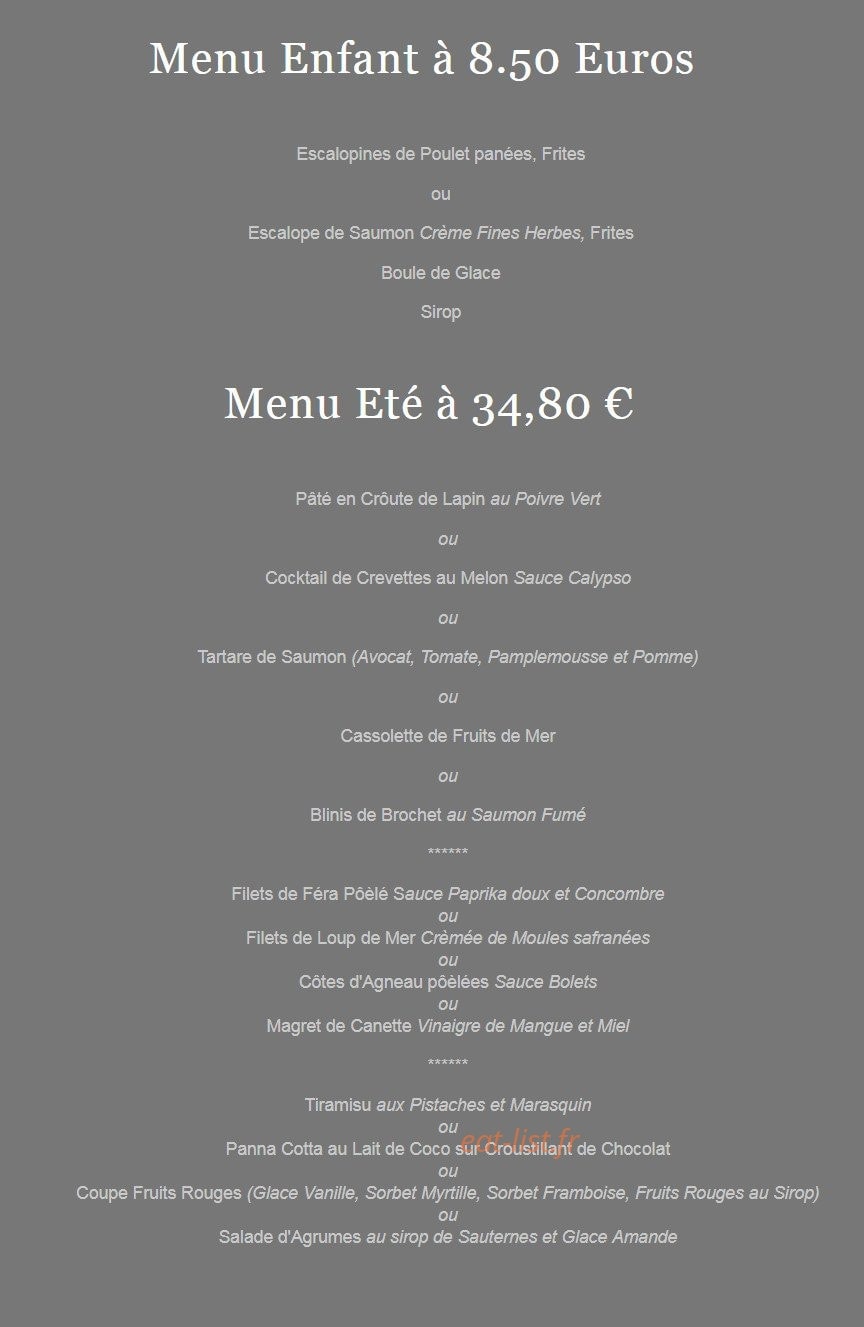 Restaurant du Port — carte page 3