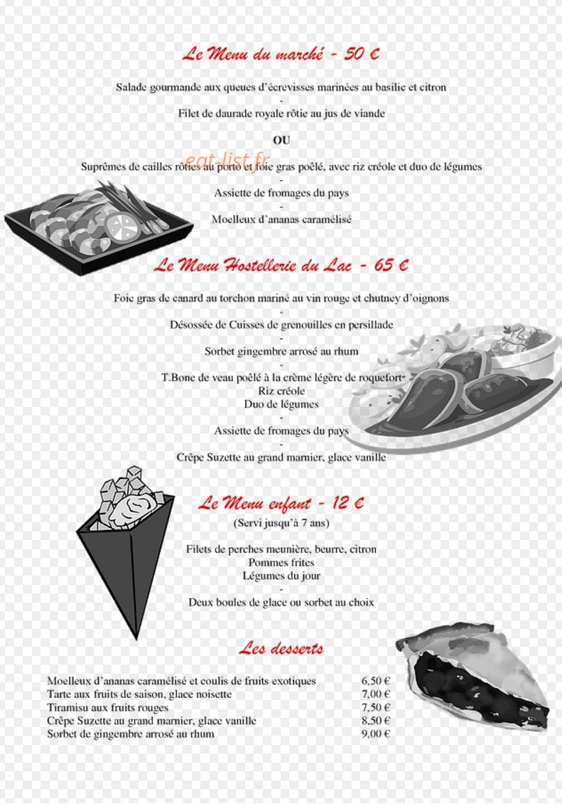 Hostellerie du Lac — carte page 2