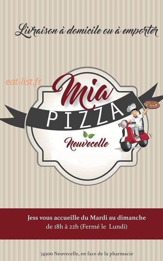 Mia Pizza — carte page 1