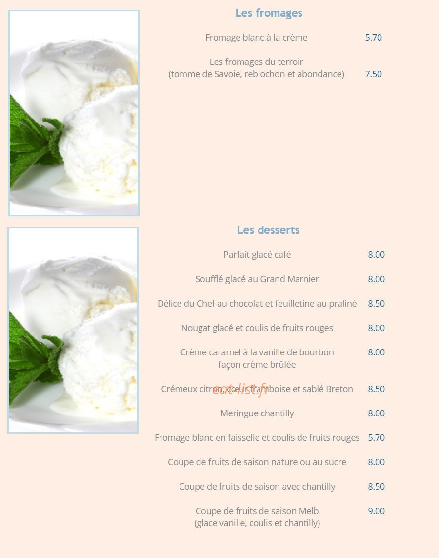 Auberge du Bacouni — carte page 2