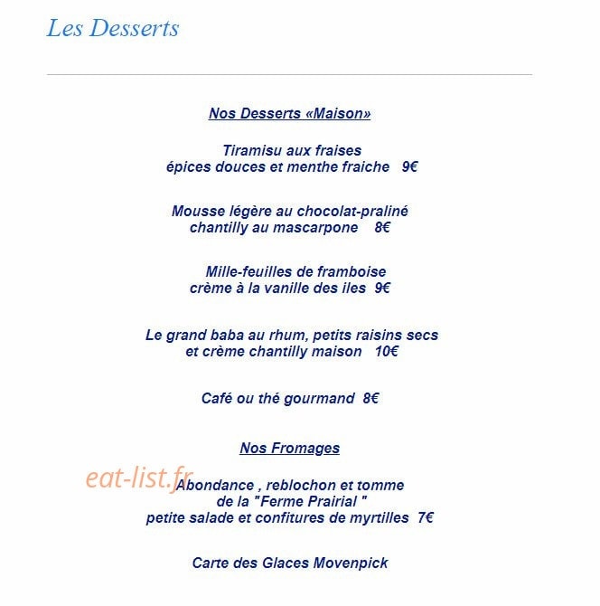 La Table du Grand Lac — carte page 3