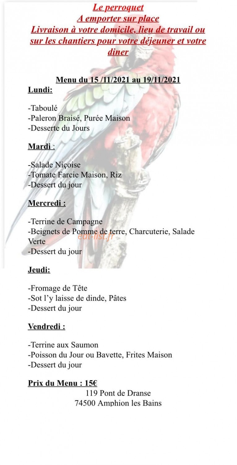 Le perroquet — carte page 1