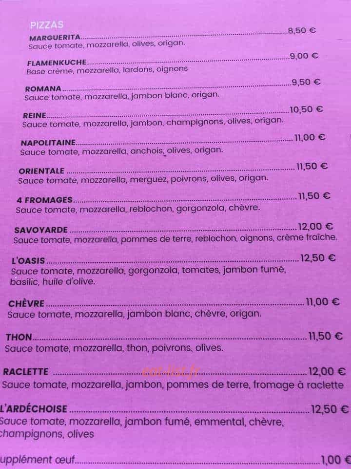 L'Oasis — carte page 1