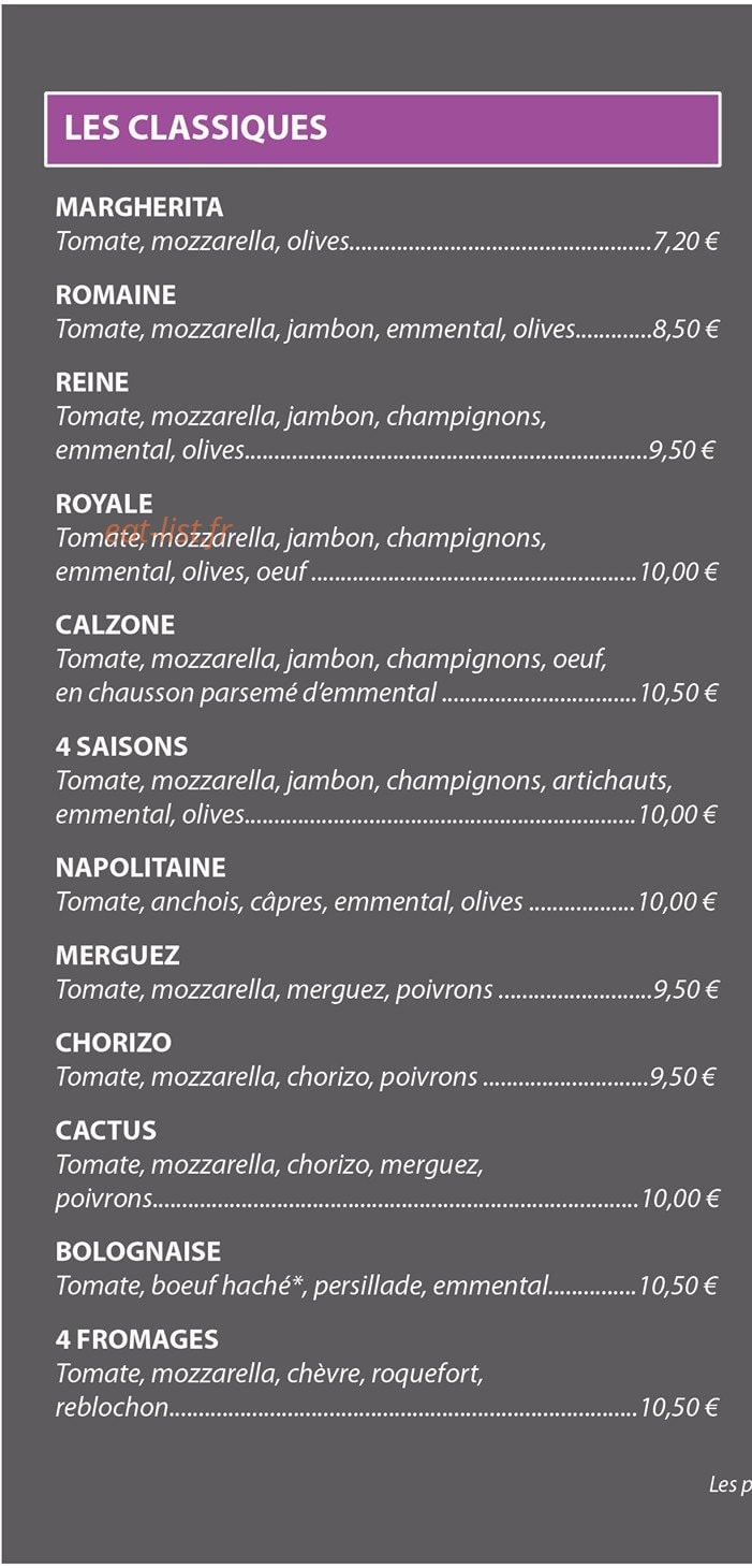 My Pizza — carte page 1