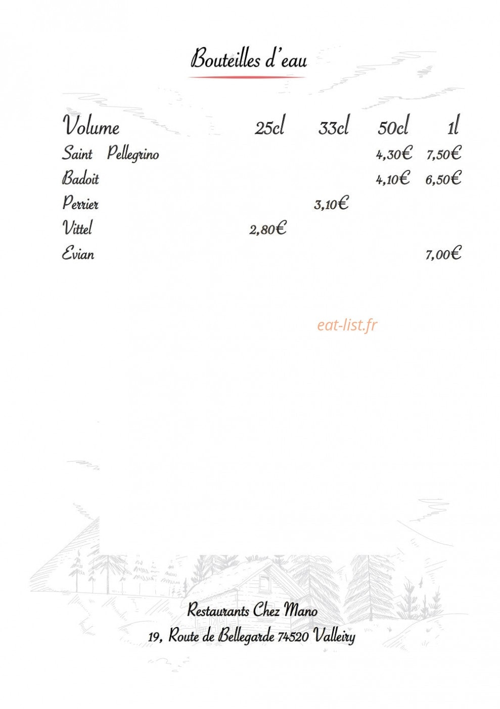 Chez Mano — carte page 10