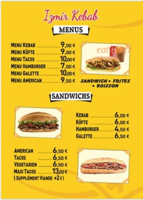 Izmir kebap — carte page 2