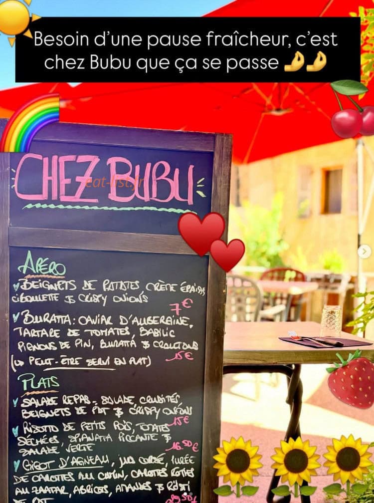 Chez Bubu — carte page 1