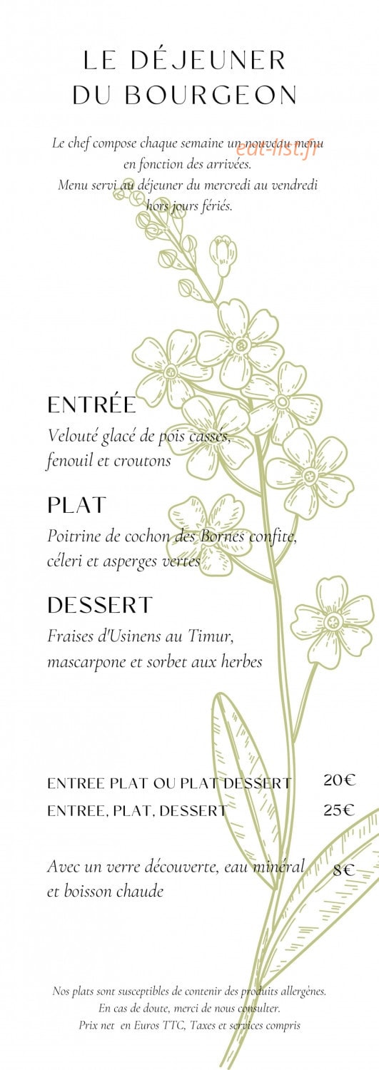 Le Bourgeon — carte page 1