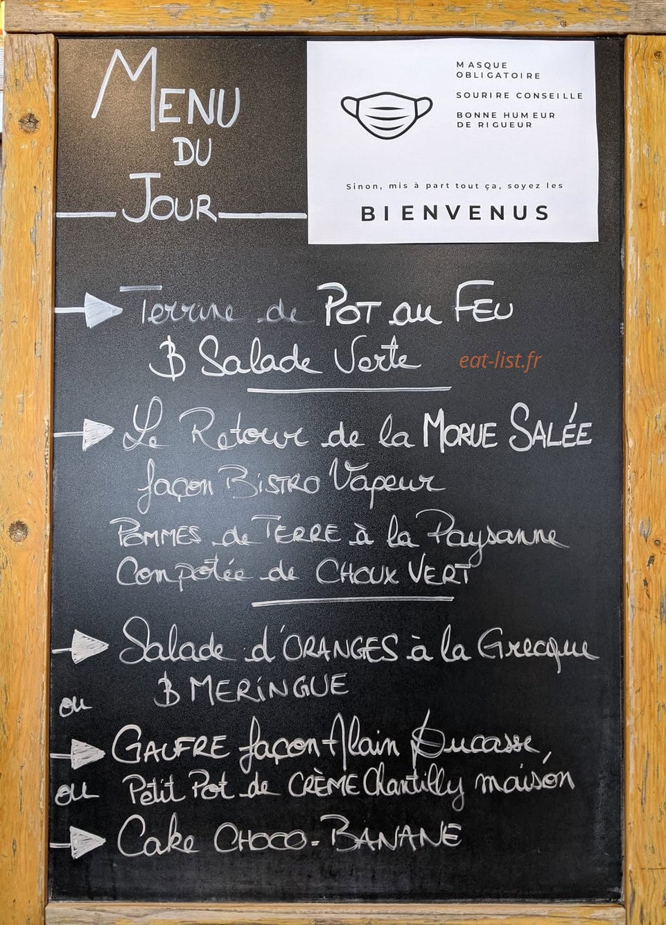 Bistro Vapeur — carte page 1