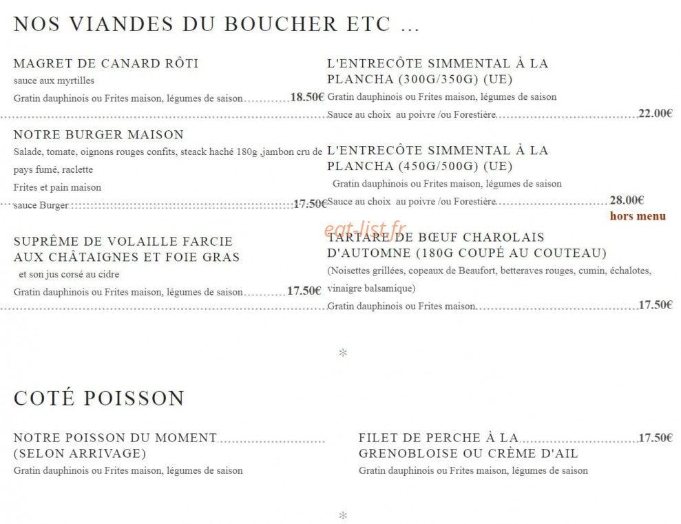 L'auberge du clocher — carte page 3