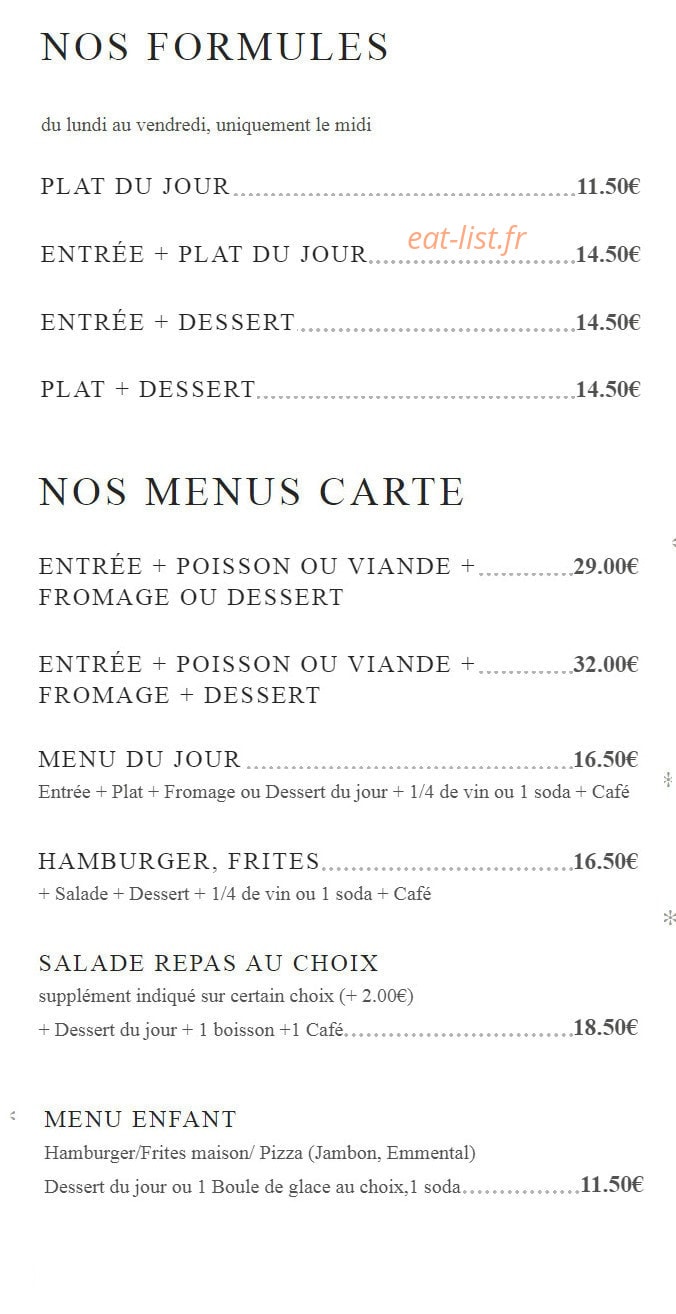 L'auberge du clocher — carte page 1
