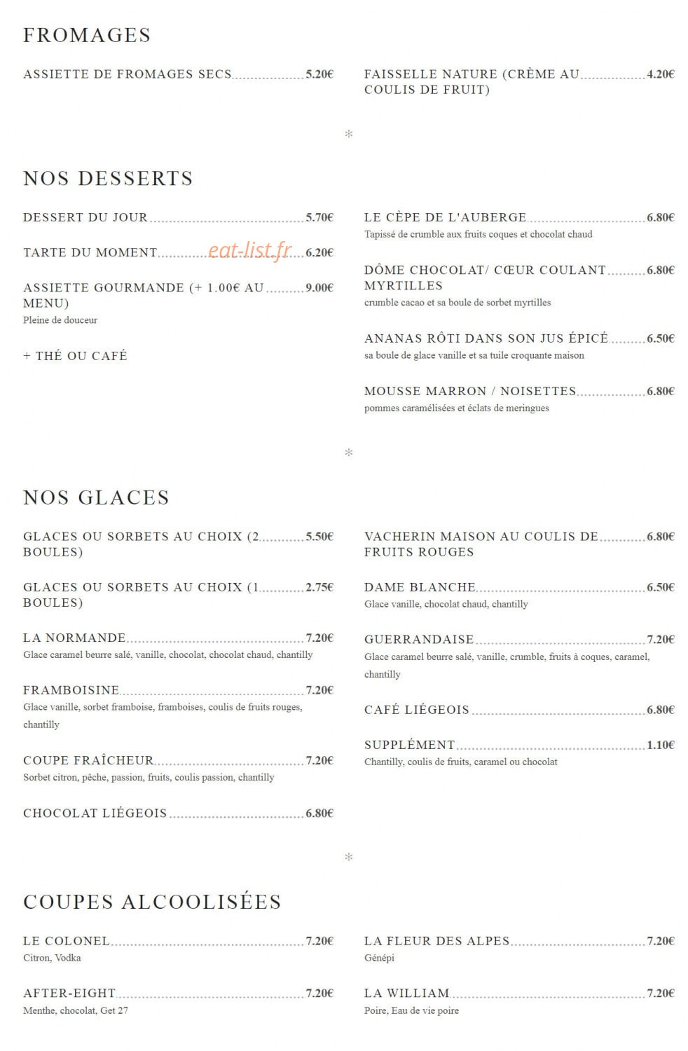 L'auberge du clocher — carte page 6
