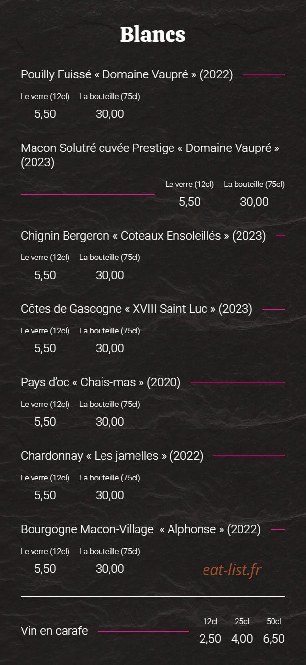 JM'S Bar — carte page 10
