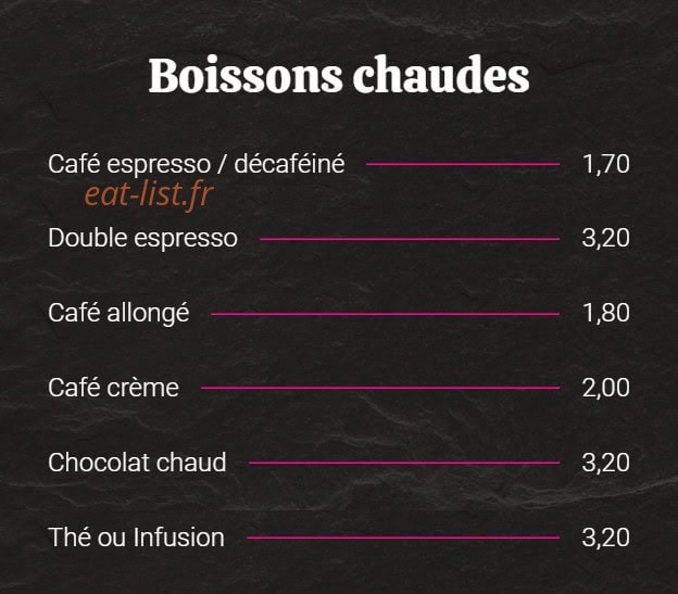 JM'S Bar — carte page 15