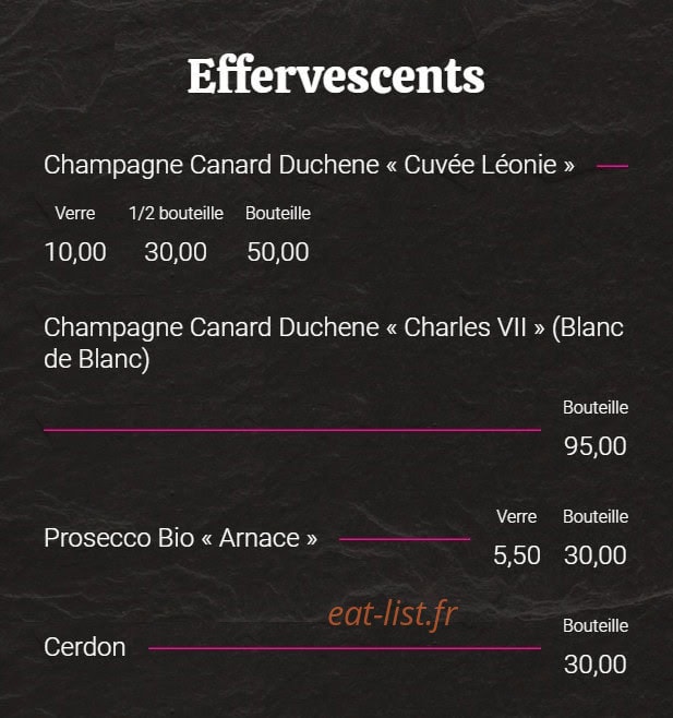 JM'S Bar — carte page 11