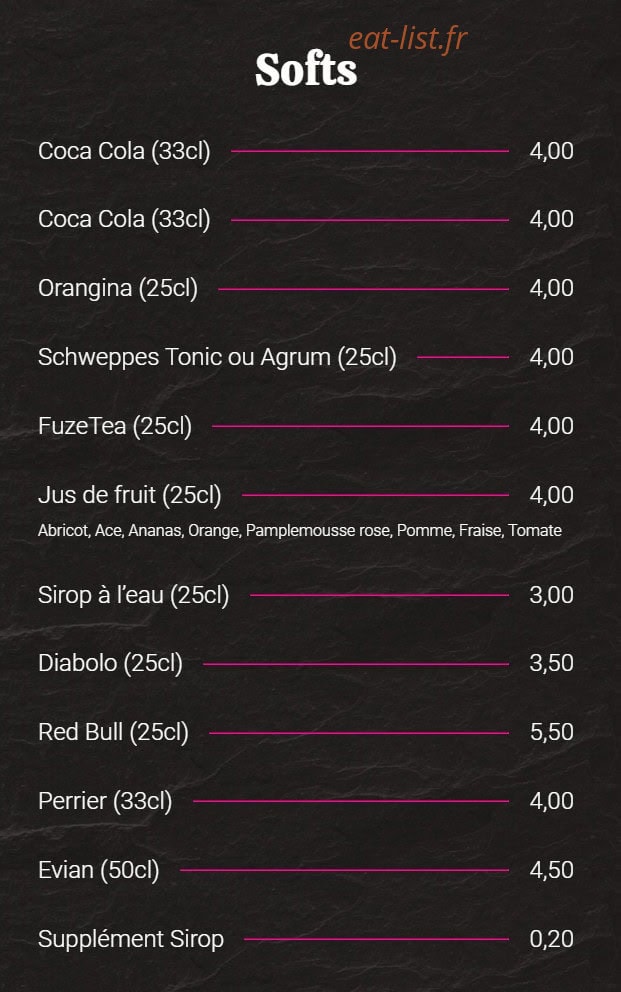 JM'S Bar — carte page 13