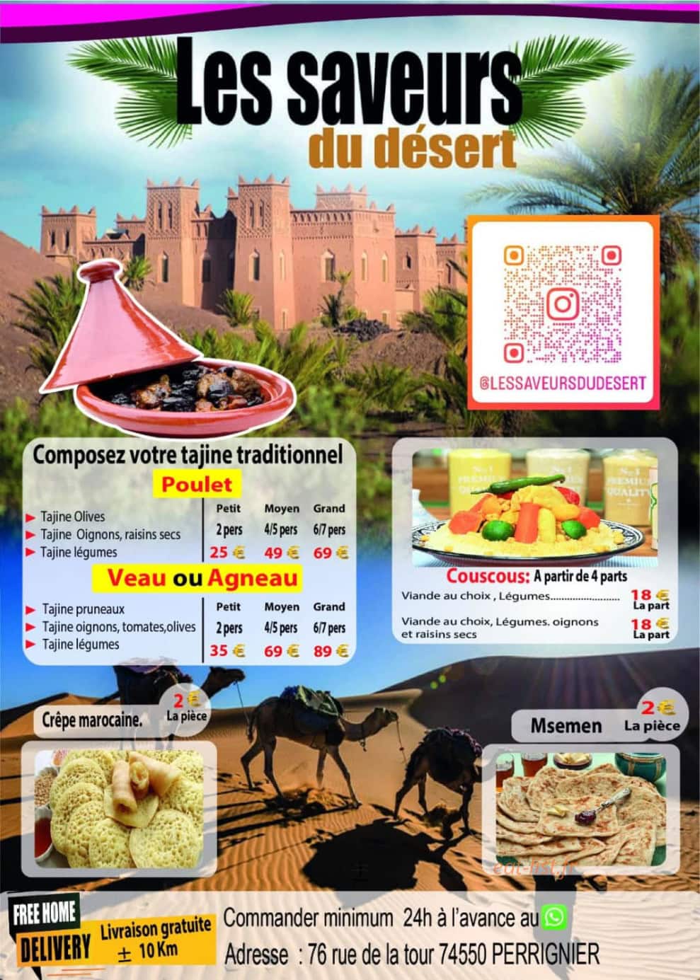 Les saveurs du désert — carte page 1