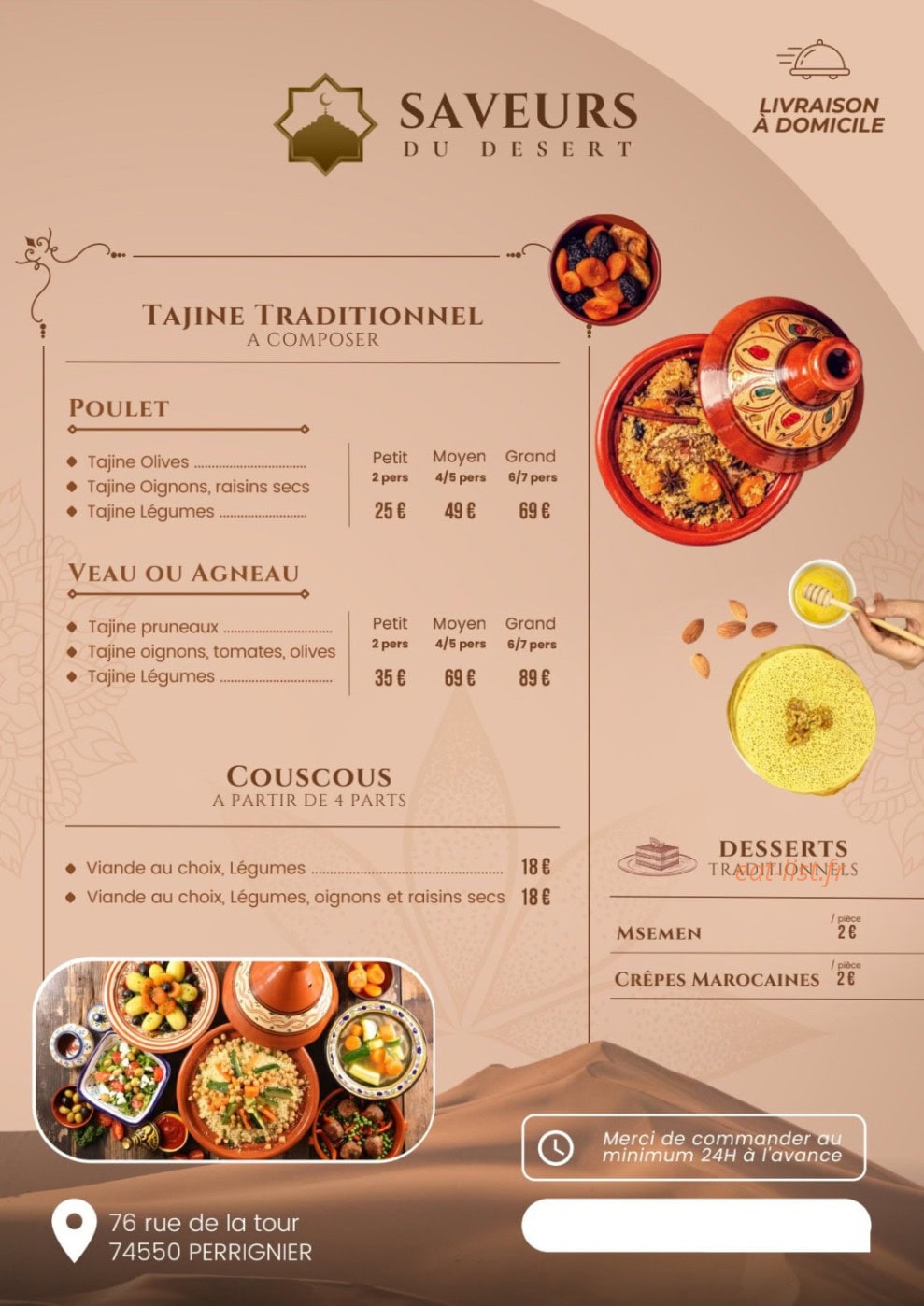 Les saveurs du désert — carte page 2