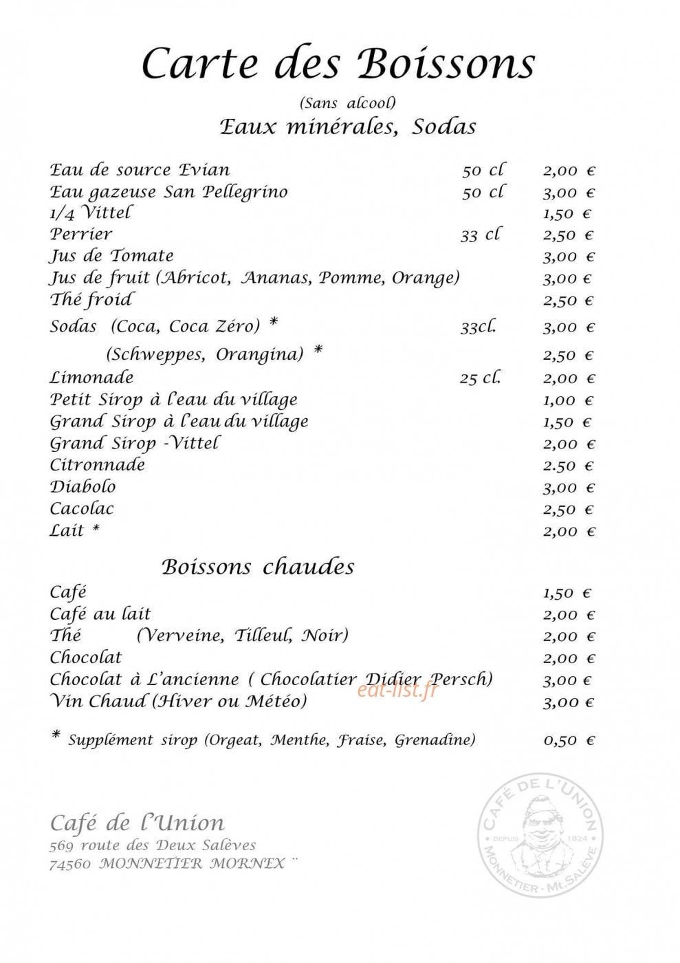 Café de l'Union — carte page 3